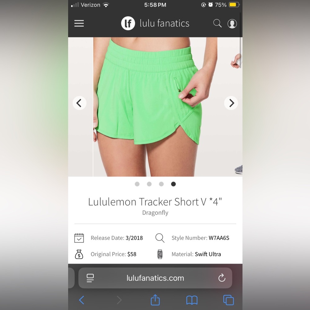 Lululemon Size 6 Tracker Shorts 4” Bundle of 6 - Picture 5 of 11